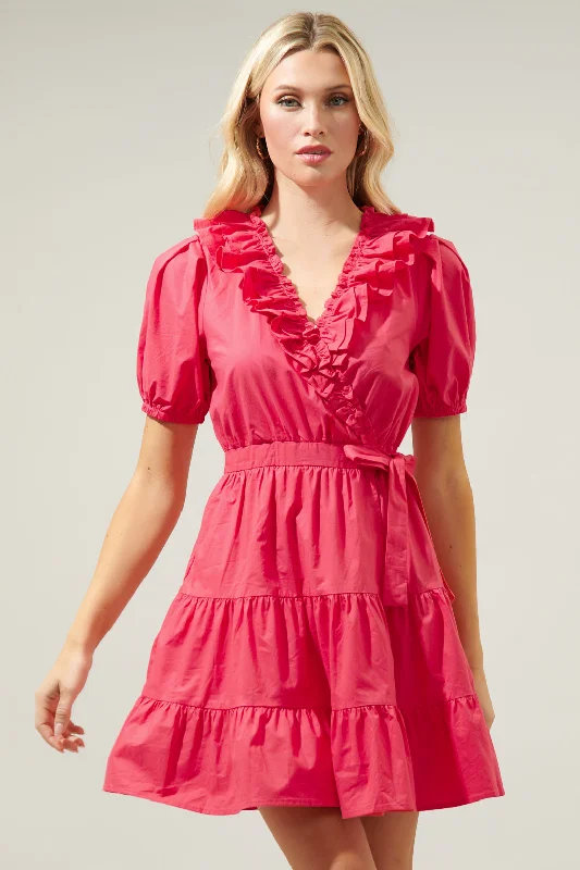 Sweet Enough Ruffle Surplice Mini Dress