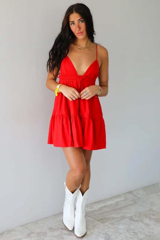 Touchdown Mini Dress: Red