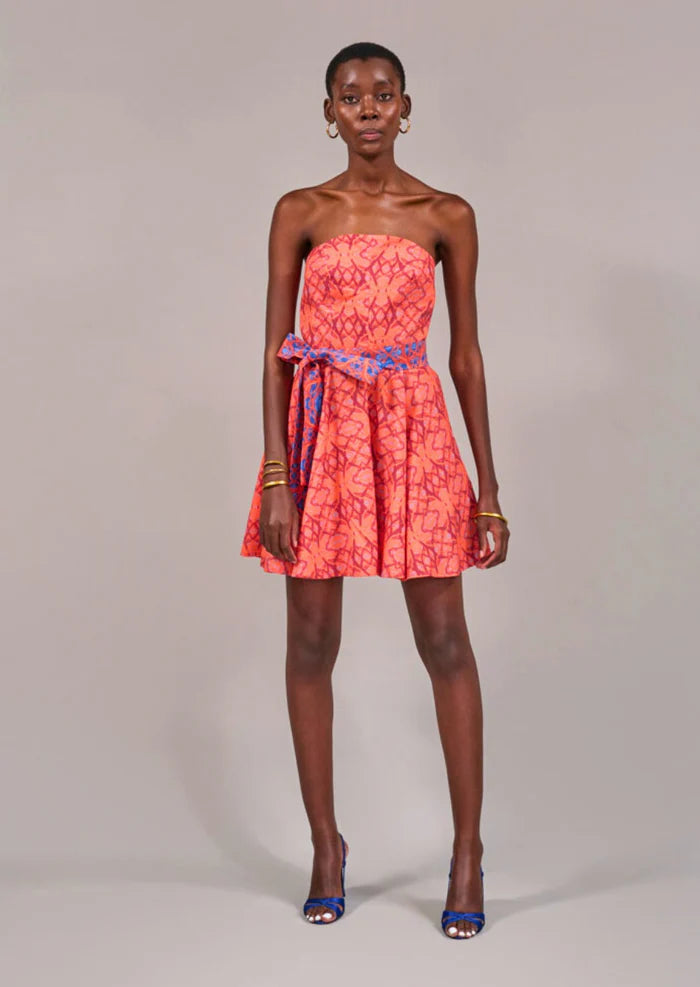 Kahindo Queensroad Strapless Dress with pockets and a full mini skirt