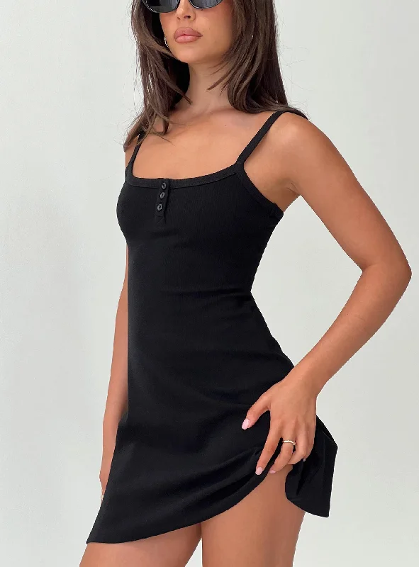 Baseline Rib Mini Dress Black