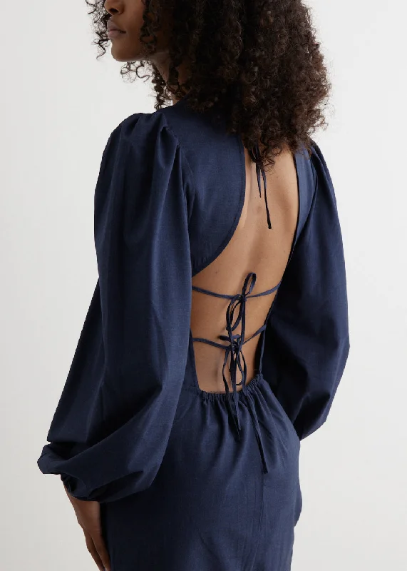 Drapey Melange Open Back Mini Dress