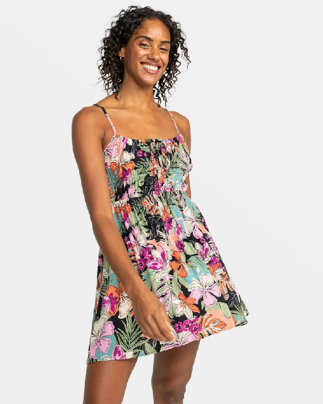 Roxy La Vida Mini Dress-Phantom Moody Tropical