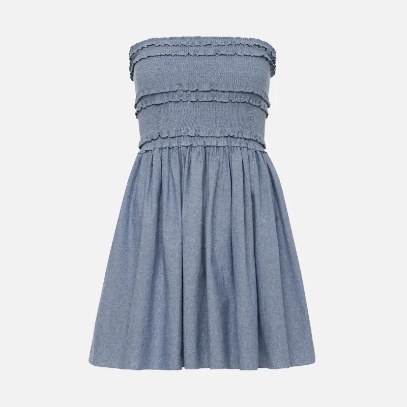 Azeeza Anya Mini Dress - Dark Denim