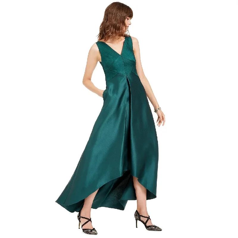 Adrianna Papell Women's High Low Mikado Gown Green Size 12