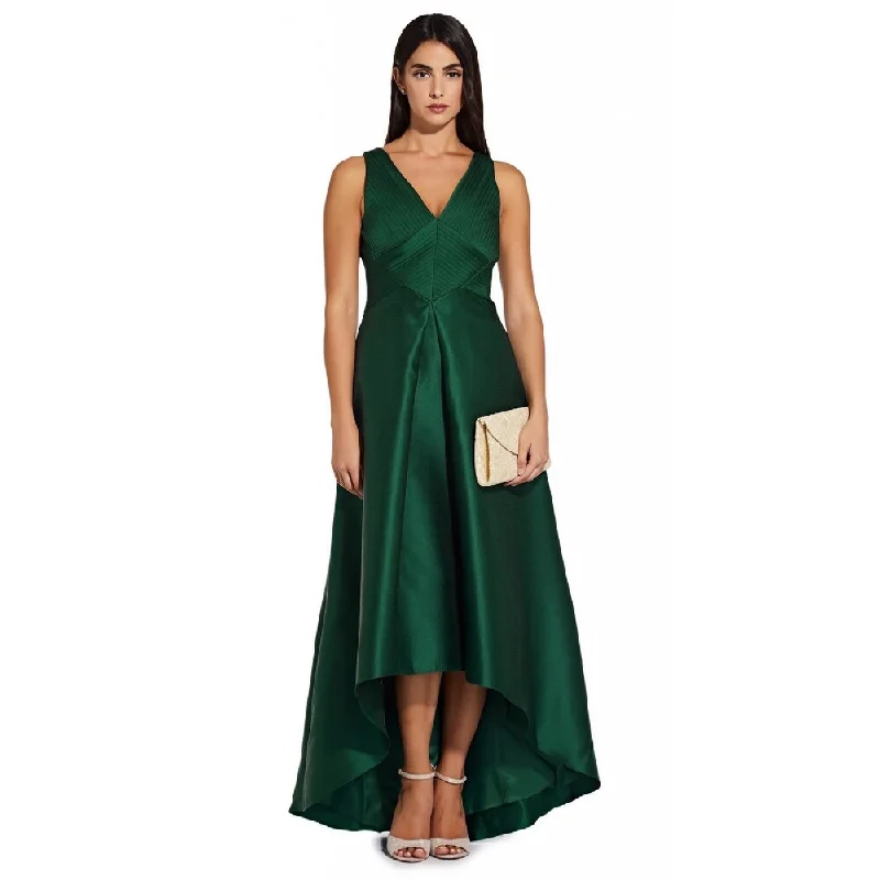 Adrianna Papell Women's High-Low Mikado Gown Green Size 16