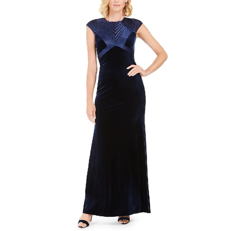 Betsy & Adam Women's Bandage & Velvet Gown Navy Size 12