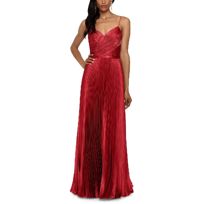 Betsy & Adam Women's Satin A-Line Gown Dark Red Size 12