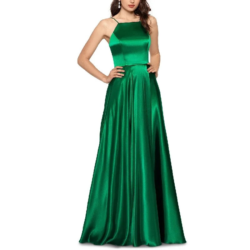 Betsy & Adam Women's Satin Corset Gown Lt/Pas Green Size 4