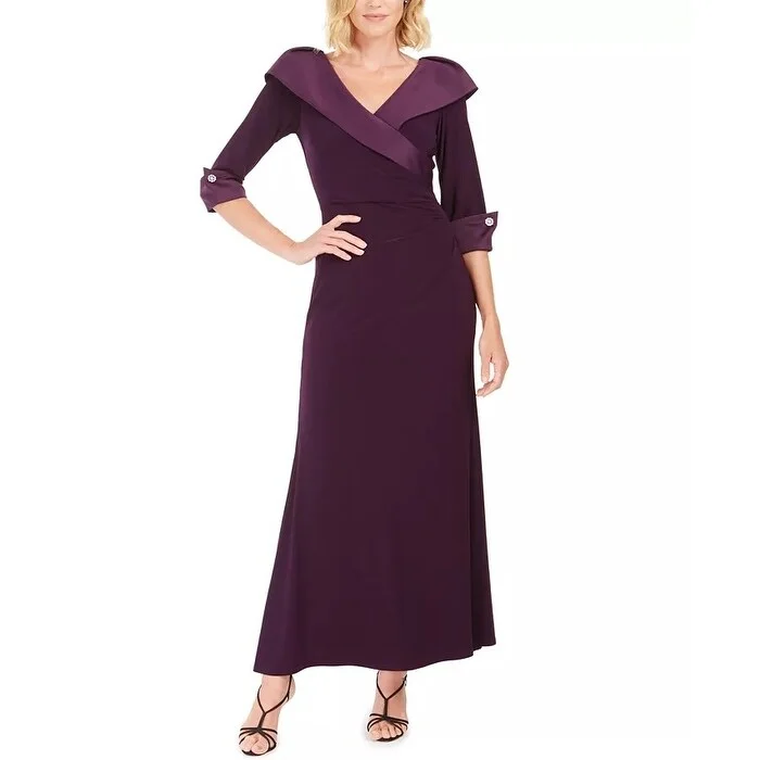 Jessica Howard Women's Portrait Collar Gown Purple Size 10