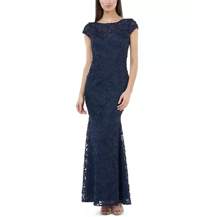 JS Collections Women's Soutache Mesh Gown Navy Size 16