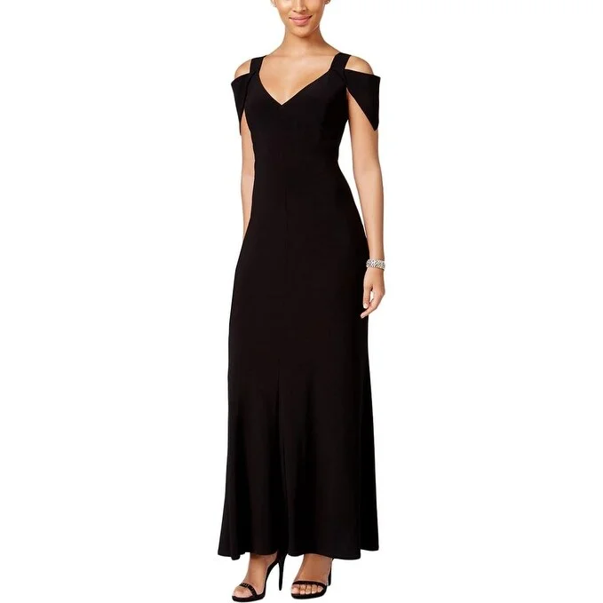 MSK Women's Cold-Shoulder Gown Black Size 8