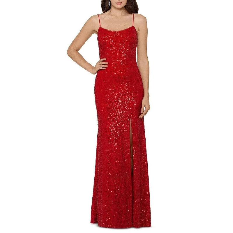 XSCAPE Women's Sequinned Gown Red Size 2