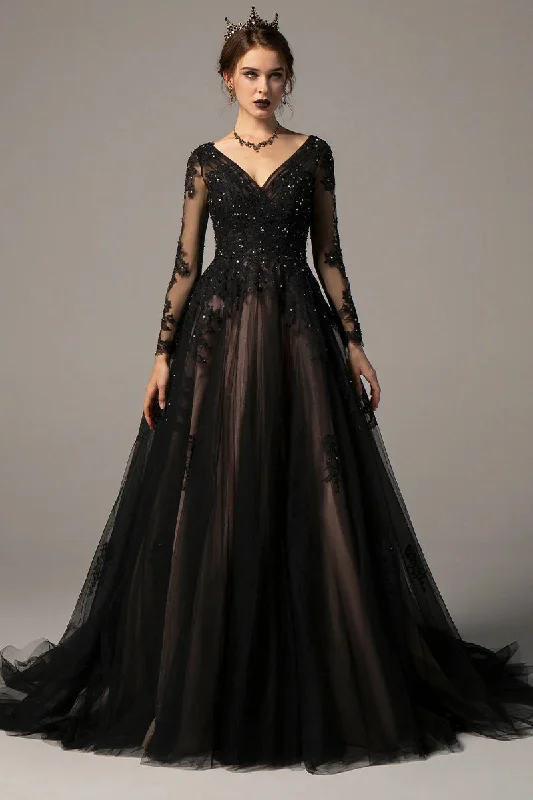 Feel the Romance V-neck Long Sleeve Gown