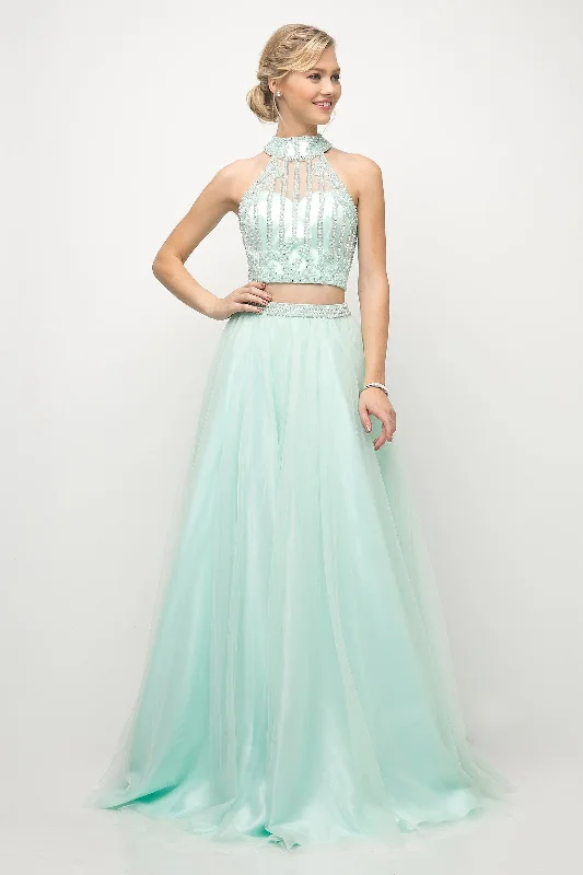 Beaded Two Piece Ball Gown by Cinderella Divine 8994