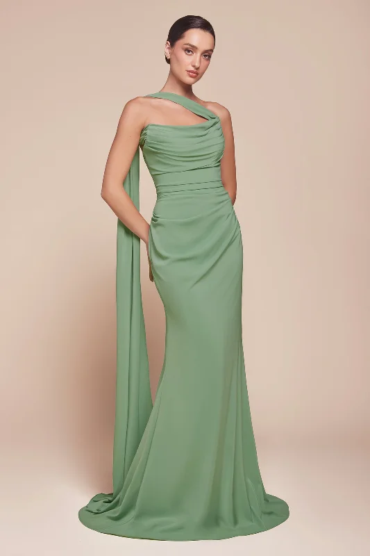 Chiffon Fitted Convertible Gown by Ladivine 7433