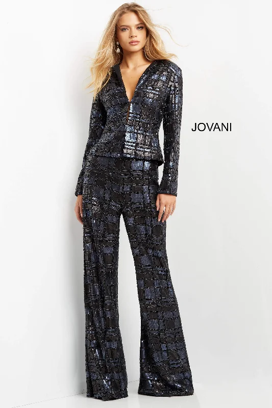 Embellished Long Sleeve Pant Suit by Jovani 07166