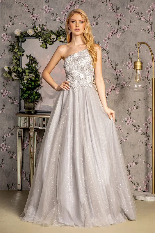 Embroidered One Shoulder A-line Gown by GLS Gloria GL3384