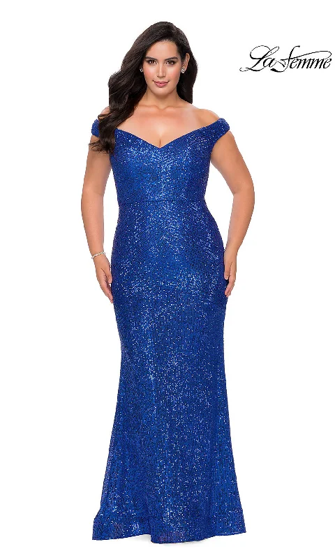 Long Sequin Plus Mermaid La Femme Formal Dress