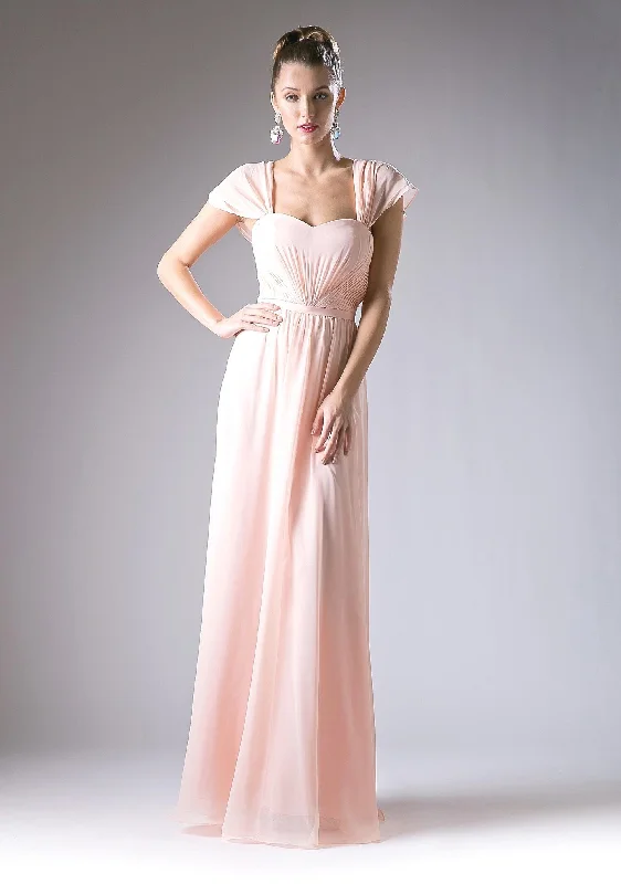 Short Sleeve Chiffon Gown by Cinderella Divine CH532