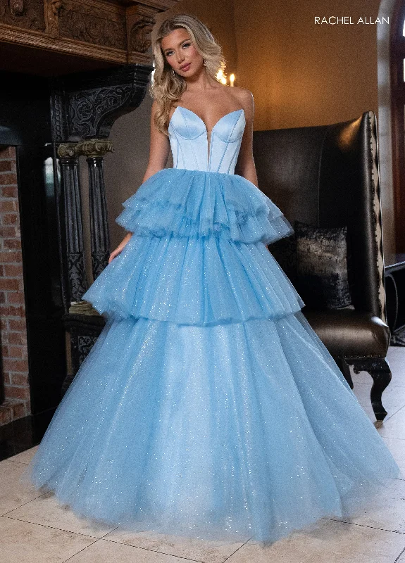 Strapless Tiered Ball Gown by Rachel Allan 70876